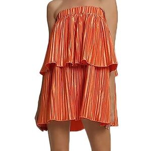 LIDEE orange pleated mini